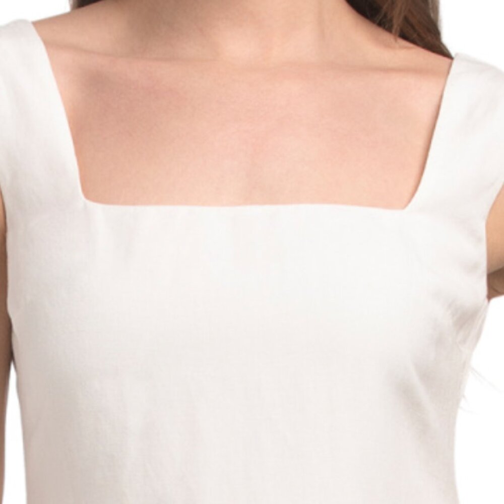 FRENCH CONNECTION Linen Blend Birdie Square Neck Mini Dress - Picture 3 of 4